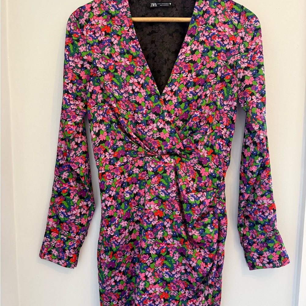 Zara Dress in Pink, Green & Purple